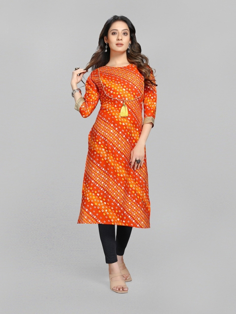 Fashion FRICKS Women Orange & White Geometric Printed Gotta Patti Pure Cotton Kurta
Fashion FRICKS Women Orange & White Geometric Printed Gotta Patti Pure Cotton Kurta