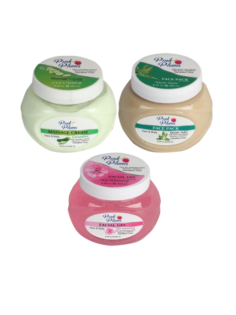 Pink Plums Paraben Free Massage Cream-Face Pack-Facial Gel Combo - 250 ml Each, Green
Pink Plums Paraben Free Massage Cream-Face Pack-Facial Gel Combo - 250 ml Each, Green