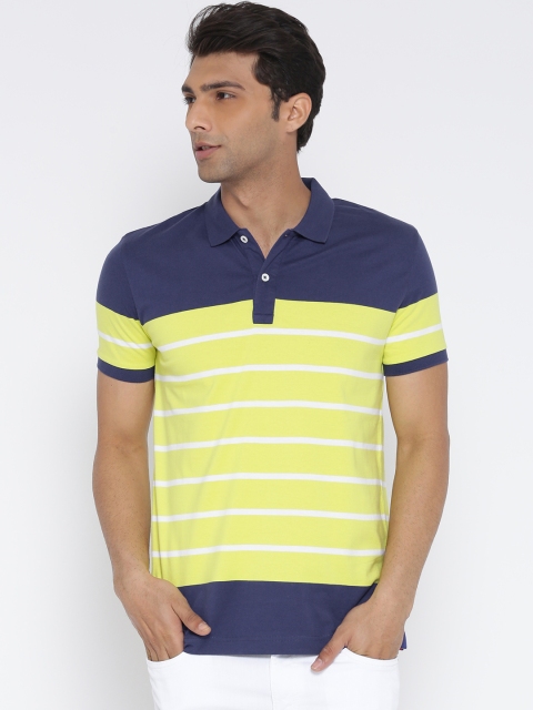 United Colors of Benetton Men Navy & Yellow Striped Polo Collar T-shirt, Navy blue
United Colors of Benetton Men Navy & Yellow Striped Polo Collar T-shirt, Navy blue