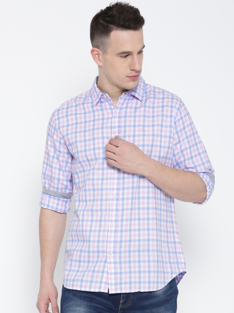 United Colors of Benetton Men Blue Checked Casual Shirt