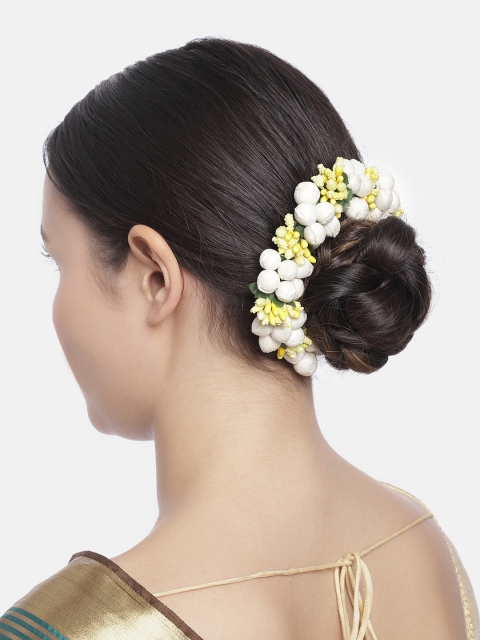 Peora Women Yellow & White Floral Embellished Hair Accessory