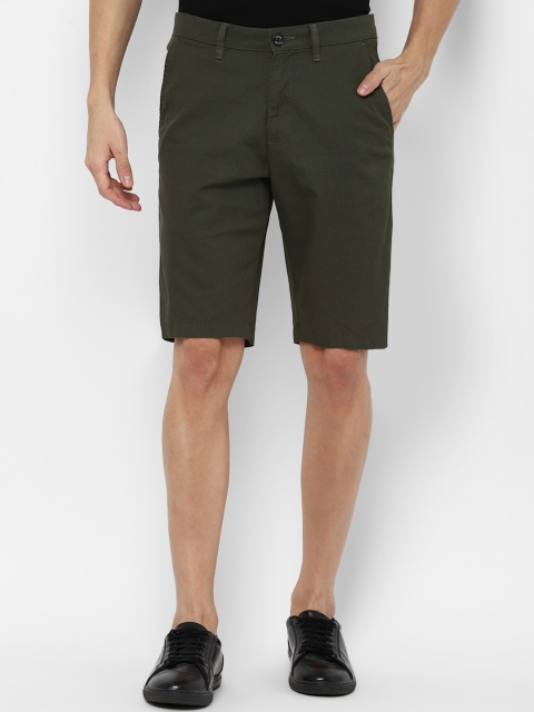 Allen Solly Men Olive Green Slim Fit Shorts