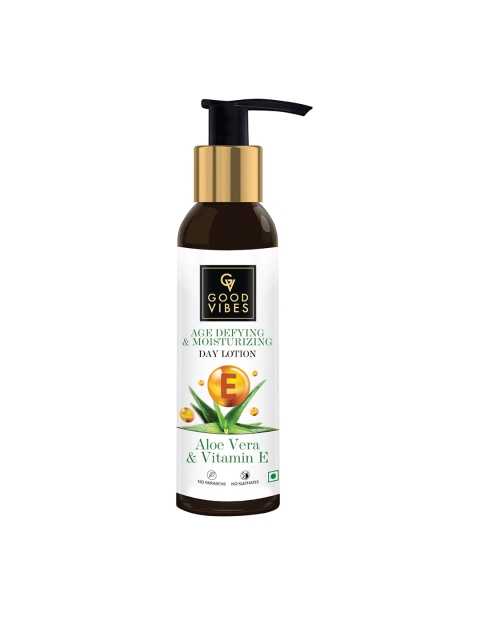 Good Vibes loe Vera & Vitamin E Age Defying & Moisturizing Day Face Lotion (120 ml), White
Good Vibes loe Vera & Vitamin E Age Defying & Moisturizing Day Face Lotion (120 ml), White