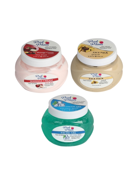 Pink Plums Combo of Paraben Free Massage Cream + Face Pack + Facial Gel - 250 ml Each
Pink Plums Combo of Paraben Free Massage Cream + Face Pack + Facial Gel - 250 ml Each
