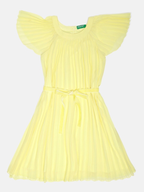 United Colors of Benetton Yellow Fit and Flare Dress