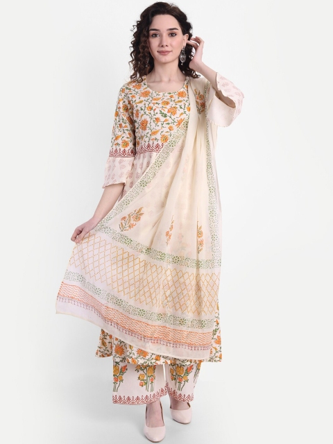 Wyfees Women Off White Floral Printed Empire Pure Cotton Kurta with Palazzos With Dupatta
Wyfees Women Off White Floral Printed Empire Pure Cotton Kurta with Palazzos With Dupatta