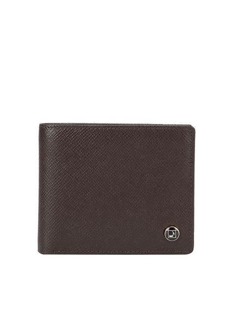 Da Milano Men Brown Leather Two Fold Wallet