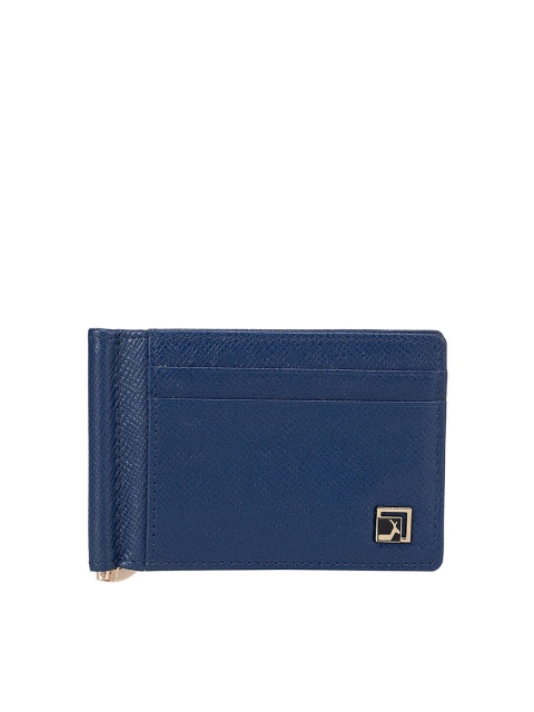 Da Milano Men Blue Leather Two Fold Wallet