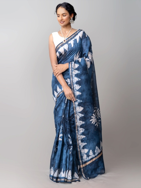 Unnati Silks Blue & White Batik Zari Silk Cotton Handloom & Sustainable Chanderi Saree
Unnati Silks Blue & White Batik Zari Silk Cotton Handloom & Sustainable Chanderi Saree