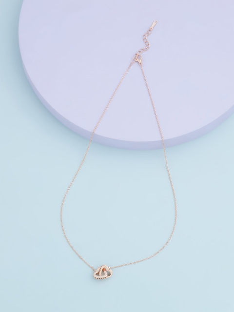 Kushal's Fashion Jewellery Rose Gold-Plated Cubic Zirconia Studded Heart Shaped Pendant
Kushal's Fashion Jewellery Rose Gold-Plated Cubic Zirconia Studded Heart Shaped Pendant