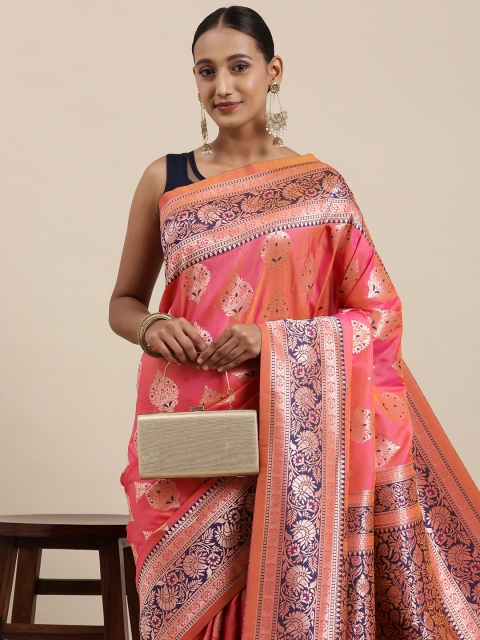 Mitera Peach-Coloured & Gold Ethnic Motifs Zari Silk Blend Celebrity Banarasi Saree
Mitera Peach-Coloured & Gold Ethnic Motifs Zari Silk Blend Celebrity Banarasi Saree