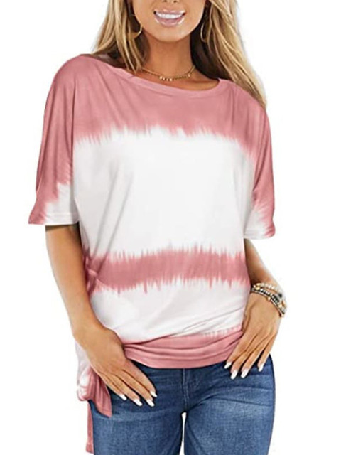 La Aimee Women Pink & White Tie and Dye Dyed Extended Sleeves T-shirt
La Aimee Women Pink & White Tie and Dye Dyed Extended Sleeves T-shirt