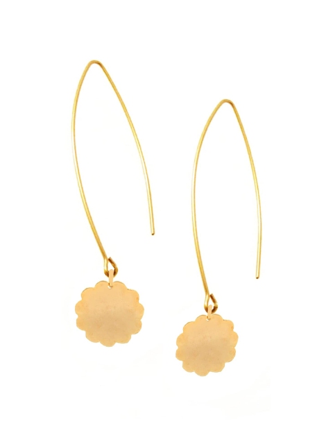 Goldnera Gold-Toned Contemporary Drop Earrings