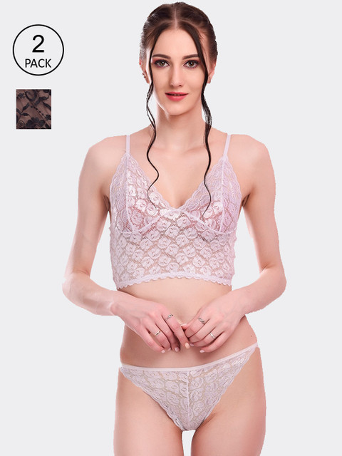 Fleurt Set Of 2 Black & White Self-Design Lace Lingerie Set Fleurt-Set-170-NEW-BK-WH-M
Fleurt Set Of 2 Black & White Self-Design Lace Lingerie Set Fleurt-Set-170-NEW-BK-WH-M