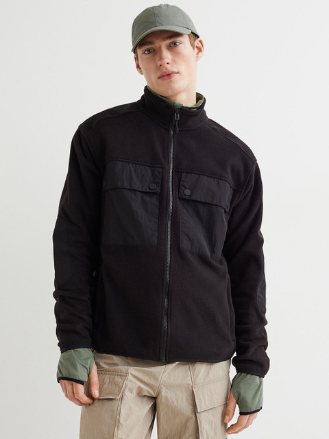 H&M Men Black Fleece Outdoor Jacket
H&M Men Black Fleece Outdoor Jacket