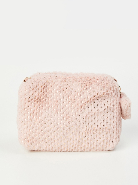 Ginger by Lifestyle Pink Embellished Swagger Sling Bag