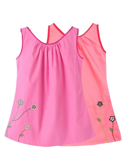 Mish Organic Pink & Orange Organic Cotton A-Line Dress