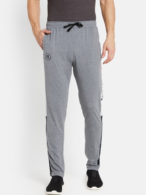 Octave Men Grey Solid Cotton Track Pants