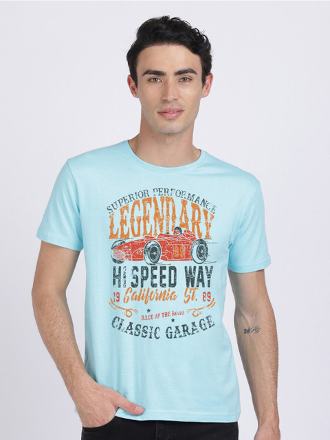 BLACK RADIO Men Turquoise Blue Typography Printed Cotton Slim Fit T-shirt
BLACK RADIO Men Turquoise Blue Typography Printed Cotton Slim Fit T-shirt