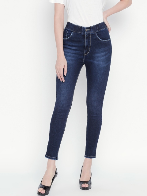 PURPLE WATER Women Blue Slim Fit High-Rise Low Distress Light Fade Stretchable Jeans
PURPLE WATER Women Blue Slim Fit High-Rise Low Distress Light Fade Stretchable Jeans