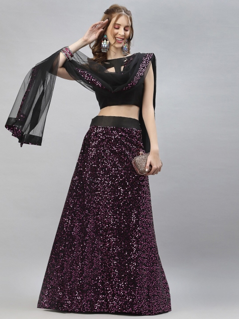 Satrani Magenta & Black Sequinned Semi-Stitched Lehenga & Unstitched Blouse With Dupatta
Satrani Magenta & Black Sequinned Semi-Stitched Lehenga & Unstitched Blouse With Dupatta
