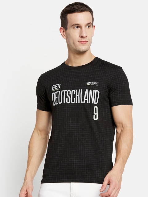 Octave Men Black Typography Printed Cotton T-shirt