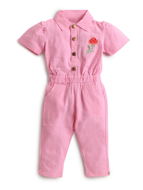 Hopscotch Girls Pink Basic Jumpsuit