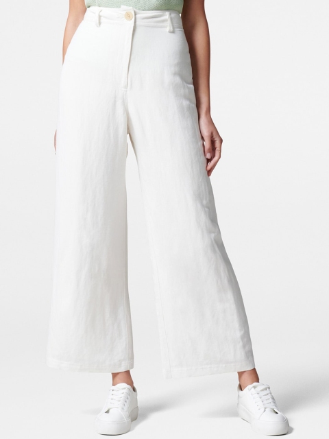 Forever New Women White High-Rise Trousers