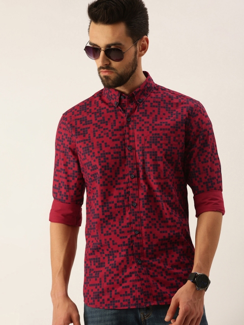 IMYOUNG Men Red& Navy Blue Pure Cotton Smart Slim Fit Geometric Printed Casual Shirt
IMYOUNG Men Red& Navy Blue Pure Cotton Smart Slim Fit Geometric Printed Casual Shirt