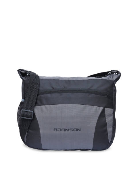 ADAMSON Black Colourblocked Structured Sling Bag