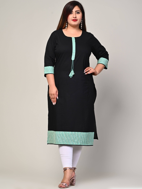 Swasti Black Plus Size Solid Kurta