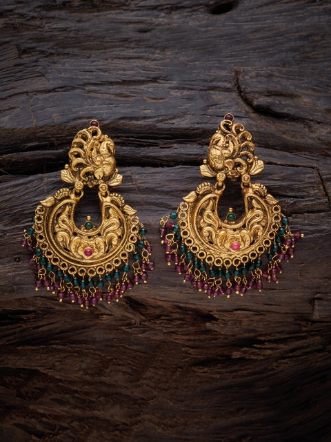 Kushal's Fashion Jewellery Gold-Plated Red 92.5 Pure Silver Crescent Shaped Jhumkas Earrings
Kushal's Fashion Jewellery Gold-Plated Red 92.5 Pure Silver Crescent Shaped Jhumkas Earrings