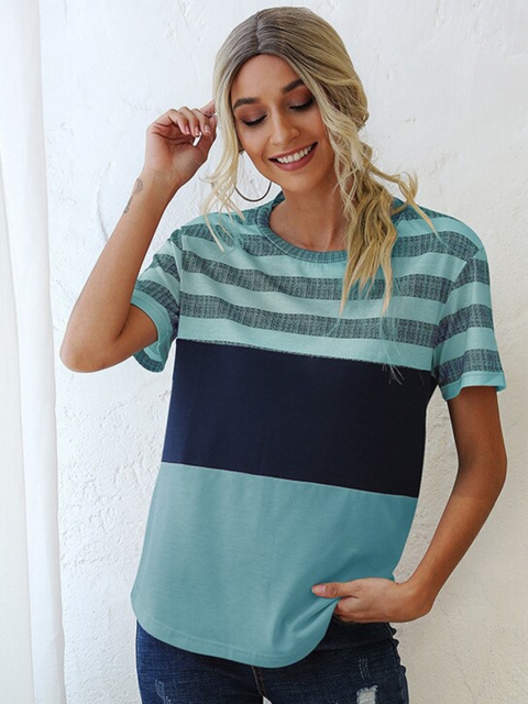 BoStreet Blue Striped Top