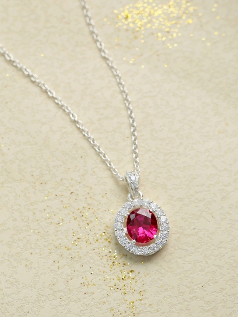 Hiara Jewels Sterling Silver Rhodium Plated Pink CZ Stone Studded Oval Pendant with Chain
Hiara Jewels Sterling Silver Rhodium Plated Pink CZ Stone Studded Oval Pendant with Chain