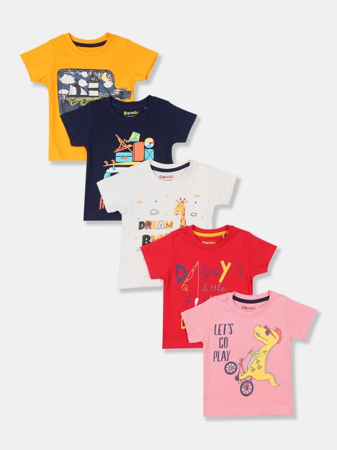 Donuts Boys Assorted Crew Neck Graphic Printed Pack of 5 T-shirt