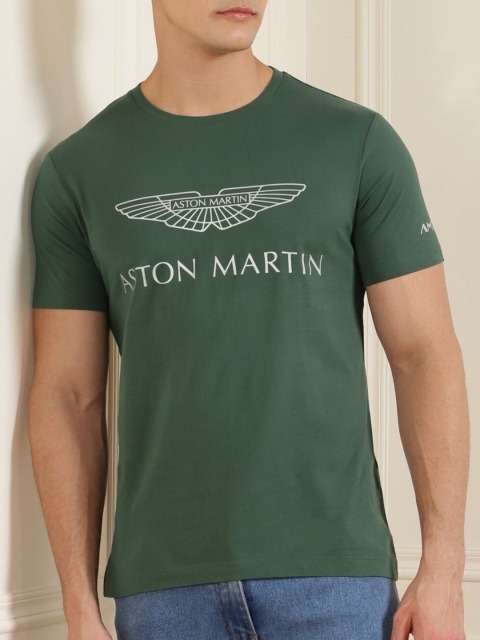HACKETT LONDON Men Green Typography Printed T-shirt
