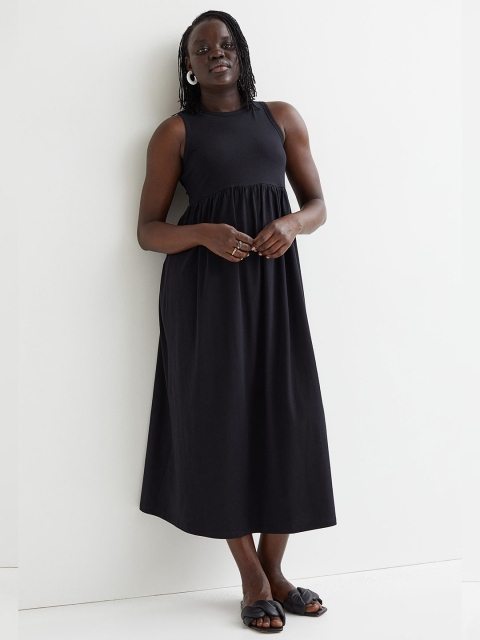 H&M Black MAMA Calf-Length Jersey Dress