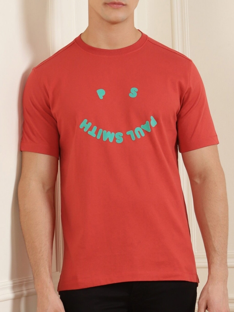 PS By Paul Smith Men Red Typography T-shirt