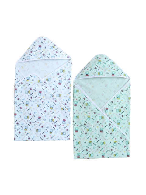 Little Angels Infant Boys Pack Of 2 Assorted Swaddles