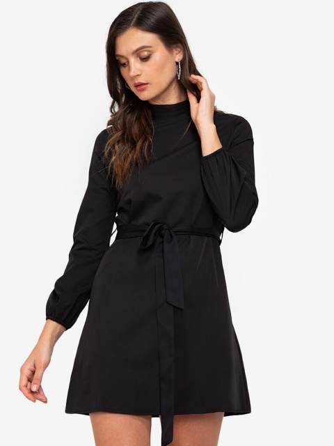 ZALORA WORK Black A-Line Mini Dress