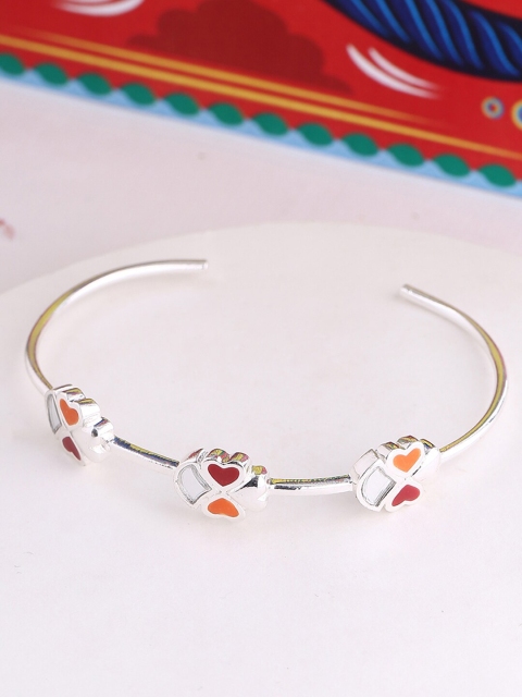 Studio Voylla Women Silver-Toned & Orange Brass Enamelled Silver-Plated Cuff Bracelet
Studio Voylla Women Silver-Toned & Orange Brass Enamelled Silver-Plated Cuff Bracelet