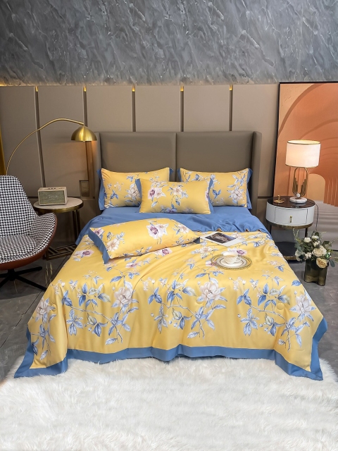 JC Collection Yellow & Blue Printed Double King Bedding Set With 2 Pillow Covers & Quilt Cover
JC Collection Yellow & Blue Printed Double King Bedding Set With 2 Pillow Covers & Quilt Cover