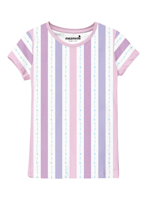 mezmoda Girls Multicoloured Striped T-shirt, Multi
mezmoda Girls Multicoloured Striped T-shirt, Multi