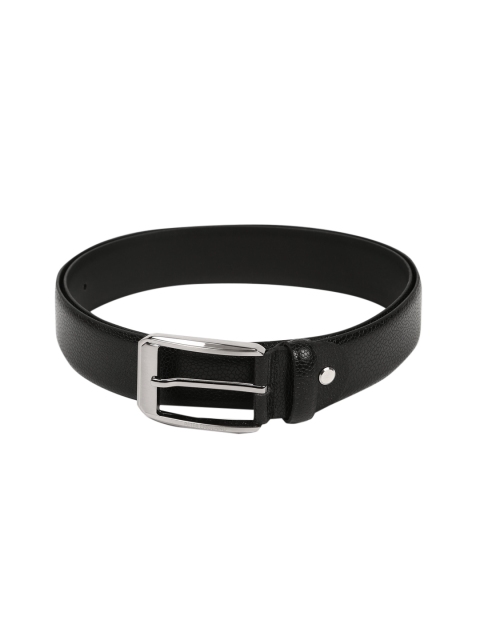 Peter England Men Black Textured Genuine Leather Belt