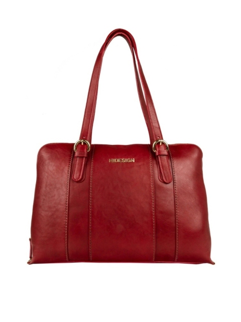 Hidesign Red Animal Textured Leather Oversized Structured Shoulder Bag