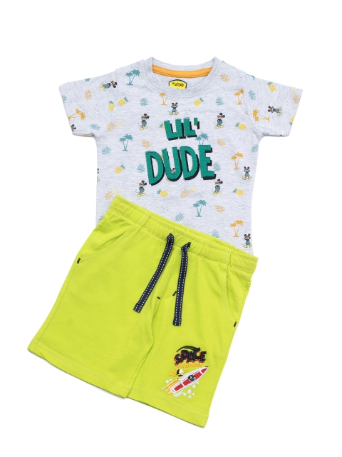 Lil Lollipop Boys Grey & Fluorescent Green Printed Cotton T-shirt with Shorts Clothing Set
Lil Lollipop Boys Grey & Fluorescent Green Printed Cotton T-shirt with Shorts Clothing Set