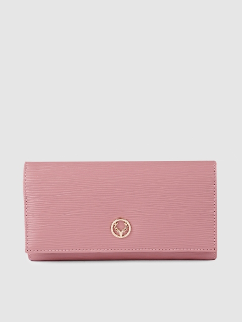 Allen Solly Women Pink Textured Three Fold Wallet