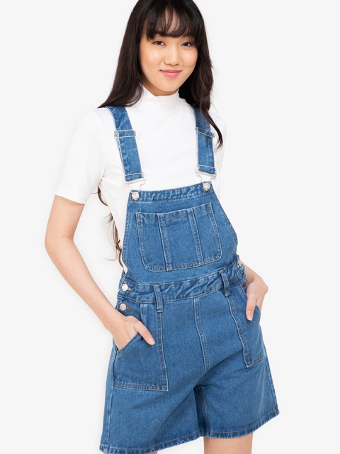 ZALORA BASICS Women Blue Dungarees
