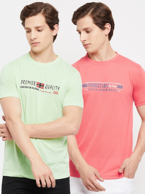 FirstKrush Men Green Typography 2 Printed T-shirt