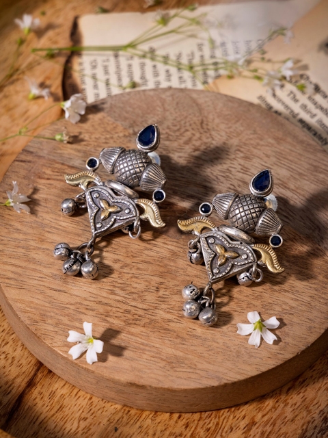 INDYA Blue Contemporary Studs Earrings